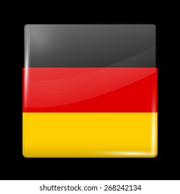 Flag of Germany. Glossy Icons Square Shape. This is File from the Collection European Flags