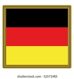 Flag of Germany with a gold frame