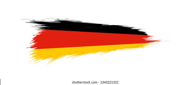 Flag of Germany in grunge brush stroke, vector grunge illustration.