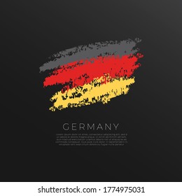 Flag of Germany in Grunge Brush Stroke : Vector Illustration