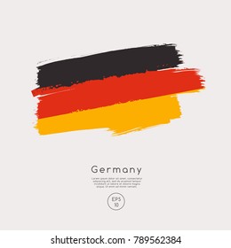 Flag of Germany in Grunge Brush Stroke : Vector Illustration