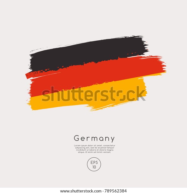 グランジブラシストロークにドイツ国旗 ベクターイラスト のベクター画像素材 ロイヤリティフリー