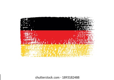 Bandera de Alemania en el pincel de grunge.Ilustración vectorial.