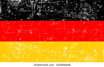 Flag of the Germany in grunge style. The correct proportions. Vector illustration.