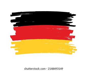 Flag of Germany in grunge style.Brush stroke Germany flag.