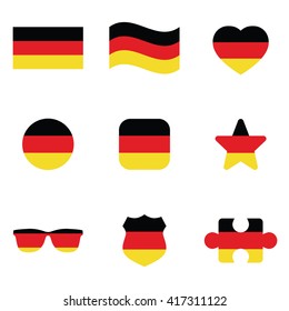Flag of Germany icon set . Vector illustration