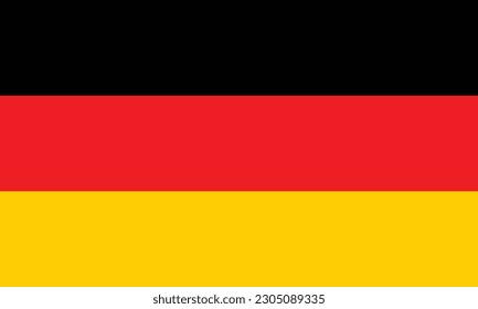 The flag of Germany. Flag icon. Standard color. Standard size. Rectangular flag. Computer illustration. Digital illustration. Vector illustration.