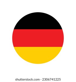 The flag of Germany. Flag icon. Standard color. Round flag. Computer illustration. Digital illustration. Vector illustration.