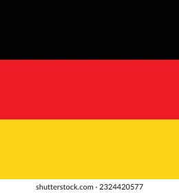 The flag of Germany. Flag icon. Standard color. A square flag. Computer illustration. Digital illustration. Vector illustration.