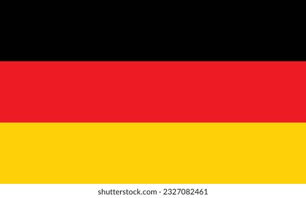 The flag of Germany. Flag icon. Standard color. Standard size. A rectangular flag. Computer illustration. Digital illustration. Vector illustration.