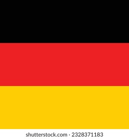 The flag of Germany. Flag icon. Standard color. A square flag. Computer illustration. Digital illustration. Vector illustration.