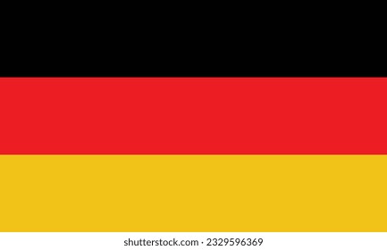 The flag of Germany. Flag icon. Standard color. Standard size. A rectangular flag. Computer illustration. Digital illustration. Vector illustration.