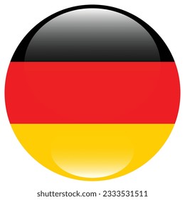 The flag of Germany. Flag icon. Standard color. Circle icon flag. 3d illustration. Computer illustration. Digital illustration. Vector illustration.