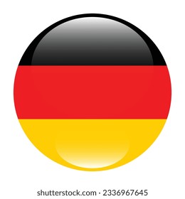 The flag of Germany. Flag icon. Standard color. Circle icon flag. 3d illustration. Computer illustration. Digital illustration. Vector illustration.