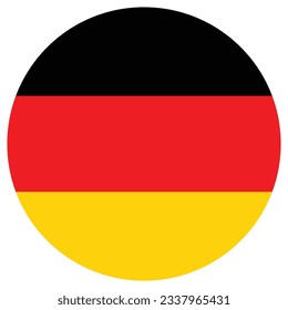 The flag of Germany. Flag icon. Standard color. Circle icon flag. 3d illustration. Computer illustration. Digital illustration. Vector illustration.