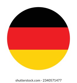 The flag of Germany. Flag icon. Standard color. Circle icon flag. 3d illustration. Computer illustration. Digital illustration. Vector illustration.