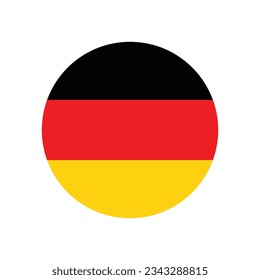 The flag of Germany. Flag icon. Standard color. Circle icon flag. 3d illustration. Computer illustration. Digital illustration. Vector illustration.