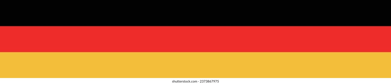 The flag of Germany. Flag icon. Standard color. A long banner. Rectangle icon. Computer illustration. Digital illustration. Vector illustration.