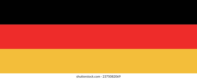 La bandera de Alemania. Icono de marca. Color estándar. Una larga pancarta. Icono de rectángulo. Ilustración del equipo. Ilustración digital. Ilustración vectorial.