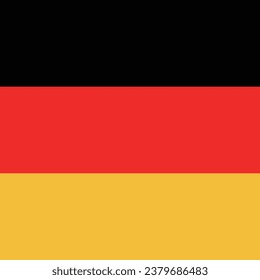 La bandera de Alemania. Icono de marca. Color estándar. Una bandera cuadrada. Ilustración del equipo. Ilustración digital. Ilustración vectorial.