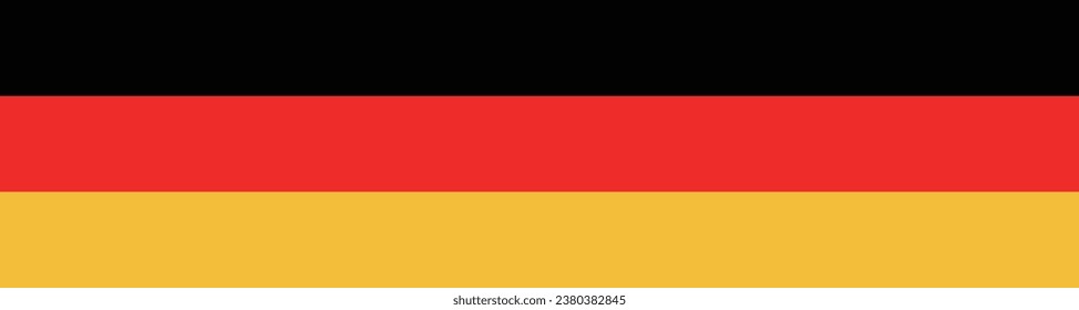 The flag of Germany. Flag icon. Standard color. A long banner. A rectangular flag. Computer illustration. Digital illustration. Vector illustration.