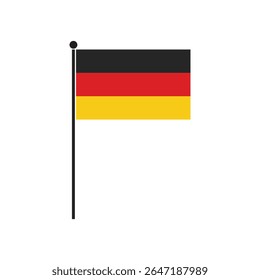 The flag of Germany. Flag icon. Standard color. Round flag. Computer illustration. Digital illustration. Vector illustration.