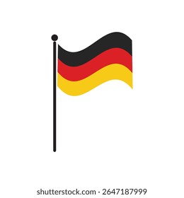 The flag of Germany. Flag icon. Standard color. Round flag. Computer illustration. Digital illustration. Vector illustration.