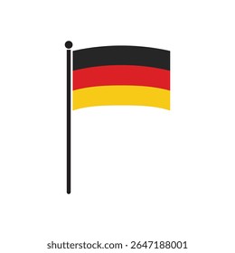 The flag of Germany. Flag icon. Standard color. Round flag. Computer illustration. Digital illustration. Vector illustration.