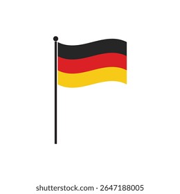The flag of Germany. Flag icon. Standard color. Round flag. Computer illustration. Digital illustration. Vector illustration.