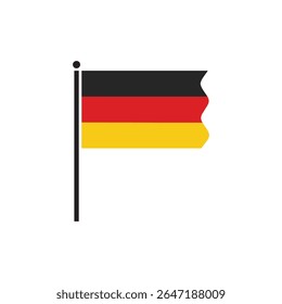 Bandeira da Alemanha. Ícone da bandeira da Alemanha. Cor padrão. Sinalizador de ícone de círculo. Ilustração em 3d. Ilustração vetorial digital por computador.