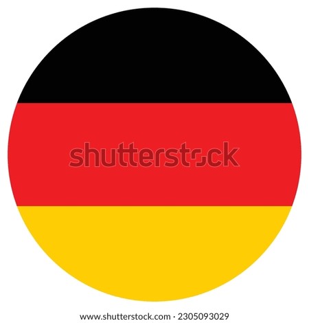 The flag of Germany. Flag icon. Standard color. Round flag. Computer illustration. Digital illustration. Vector illustration. Foto d'archivio © 