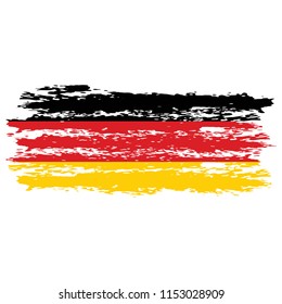 Flag of Germany the illustration vector on a white background, brush stroke Design Elements