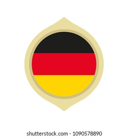 Flag of Germany inside a golden circle ornament