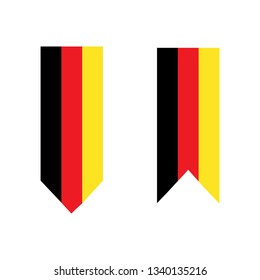 Flag of Germany isolated on white. Ribbon colorful flag of Germany. Vector illustration isolated on white.