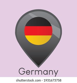 Flag of Germany location pin icon design, Simple dark gradient vector illustration, eps 10
