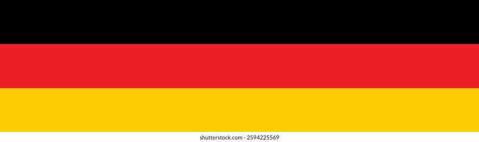 Flag of Germany. Germany flag long banner digital vector illustration.