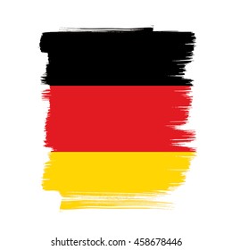 Flag of Germany made in brush stroke background