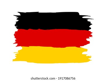 Flagge Deutschlands mit Pinselstrichen.