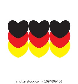 Flag of Germany made of hearts. German flag. Vector illustration.