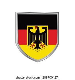 Bandera de Alemania con marco de escudo metálico