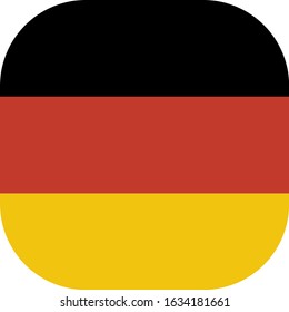 Flag of Germany. Modern icon design, rounded square flag.