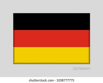 Flag of Germany. National Ensign Aspect Ratio 2 to 3 on Gray Cardboard