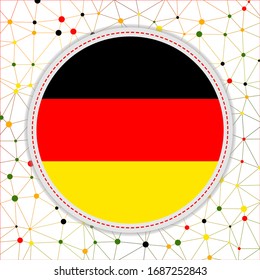 Flagge Deutschlands mit Netzhintergrund. Deutschland unterschreibt. Elegante Vektorillustration.