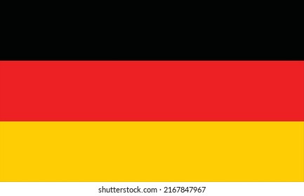 Flag of Germany, official colors and proportion correctly, National Germany flag, German national symbol, Vector illustration, EPS10.