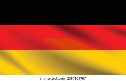 Flag of Germany. Germany flag official colors and proportion digital vector illustration. Waving flag.