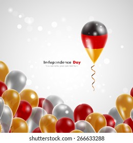 Flag of Germany on balloon. Celebration and gifts. Balloons on the feast of the national day.