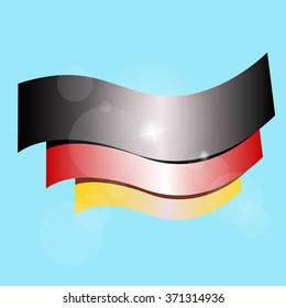 Flag of Germany on a blue background. Vector illustration. Eps 10
