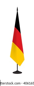 Flag of Germany on a flagstaff. Vector illustration