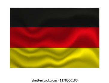 Flag of Germany on a textured background. Vector image.