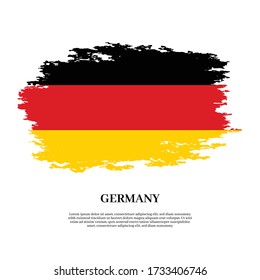 flag of germany painted with grunge brush isolated on white background